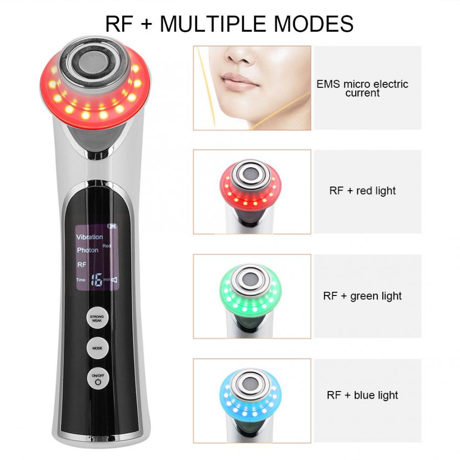 Phototherapy RF Skin Rejuvenation Face Import Export Beauty Machine Instrument (White)