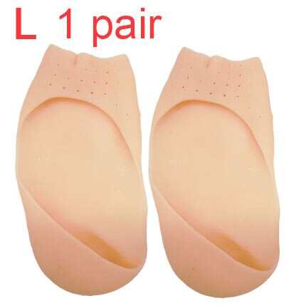 Calcetines de silicona para pedicura con punta abierta, Gel hidratante para grietas, calcetines invisibles para el cuidado del pie: Skin-L