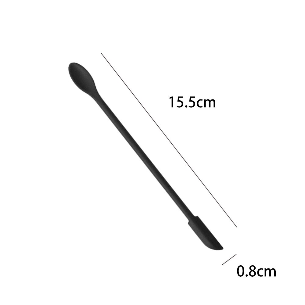 1/3/4Pcs Mini Silicone Spatula For Thin Jar Honey Makeup Butter Cake Spatula Double Head Spoon Spatula Set Kitchen Accessories: Black S