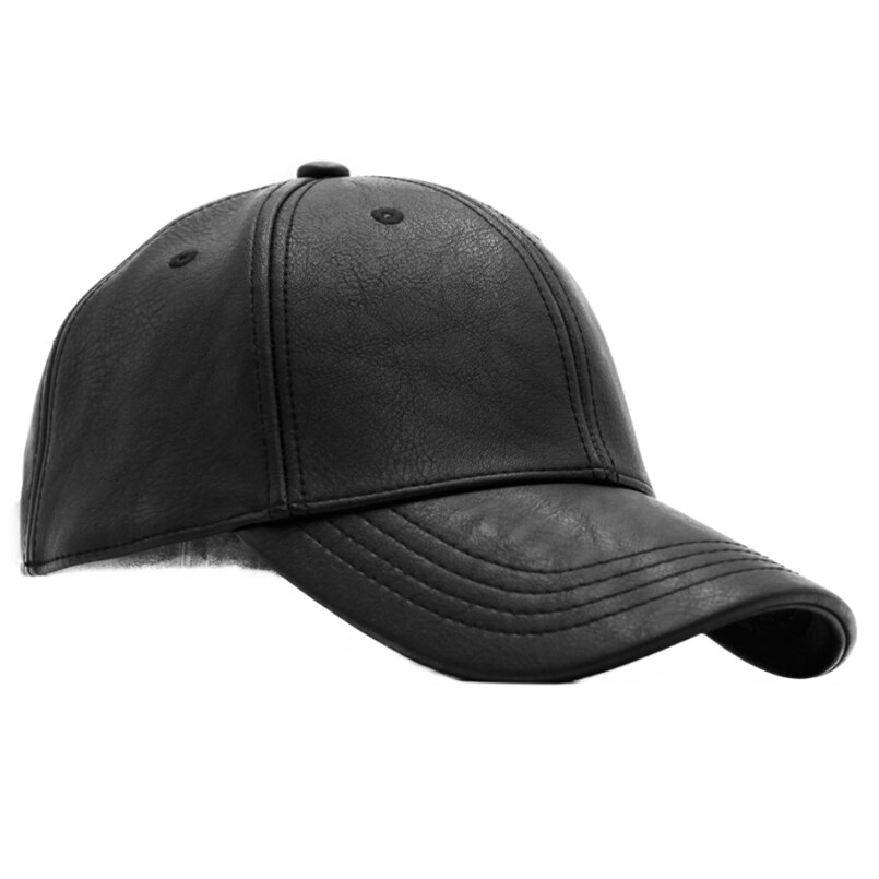 Vlakte Mannen Baseball Cap Vrouwen Solid Leer Snapback Cap Pet Verstelbare Bone Pu Hoeden Voor Mannen Winter Baseball caps