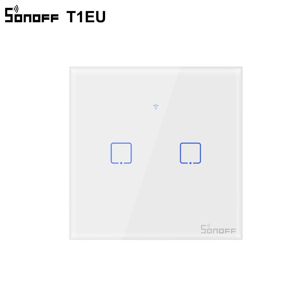 SONOFF T1EU Wifi Smart Switch Touch Screen Remote ON/OFF 1/2/3 Gang 433Mhz RF/Voice/APP/Touch Control 86 Type Smart Home TX