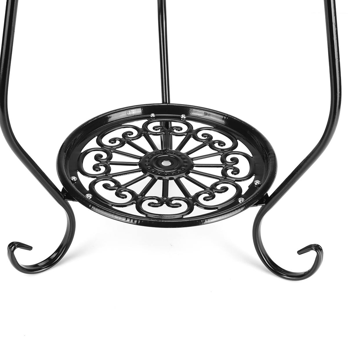 Soporte de maceta de hierro forjado cm 30x30x75 para flores, verde carnoso, soporte redondo para macetas, estante de la decoración para el hogar