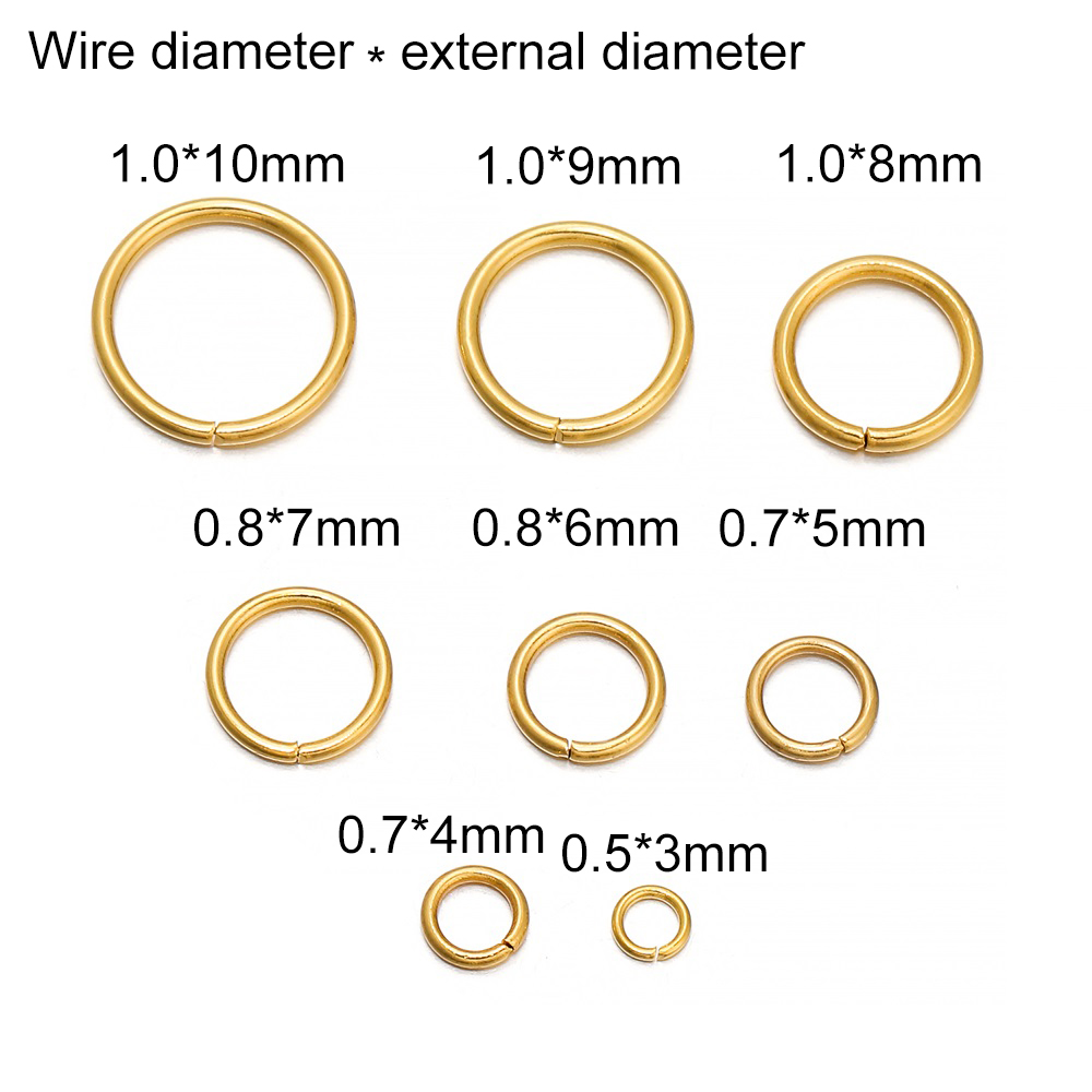 Anneaux de saut ouverts en acier inoxydable, connecteurs d'anneaux fendus pour bricolage, fabrication de bijoux, accessoires, fournitures, , 100 à 200 pièces/lot