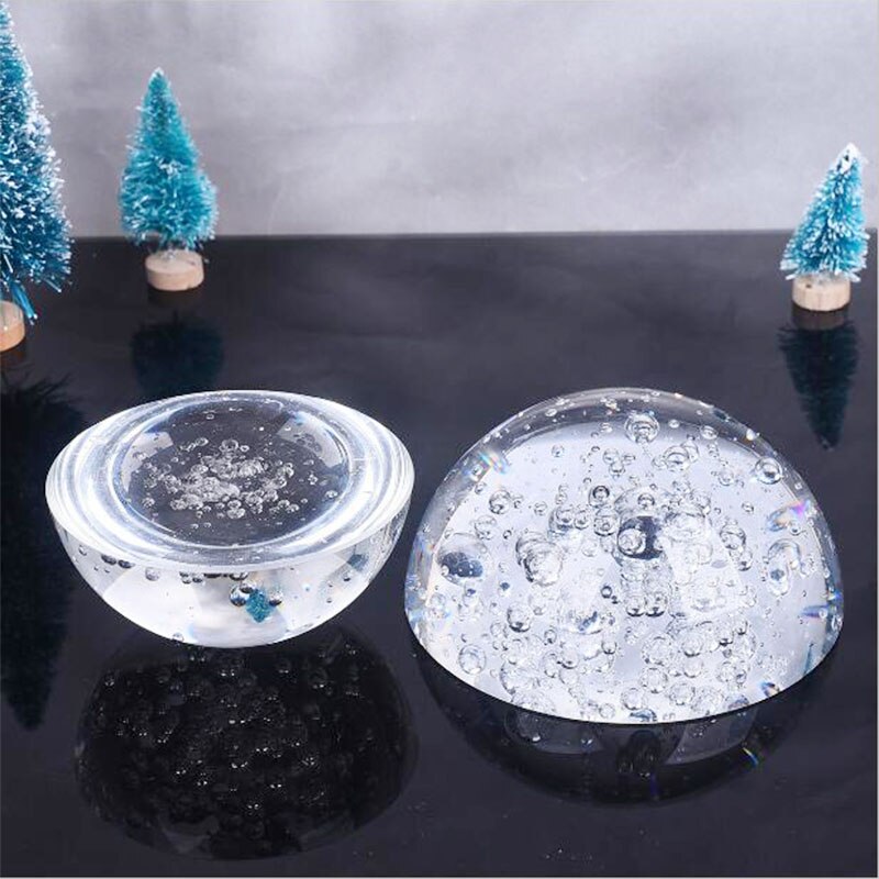Crystal Glass Half Bubble Ball Paperweight Globe Hemisphere Dome Magnifiers Semi Home Decor Ornaments Figurines Miniature: 100mm