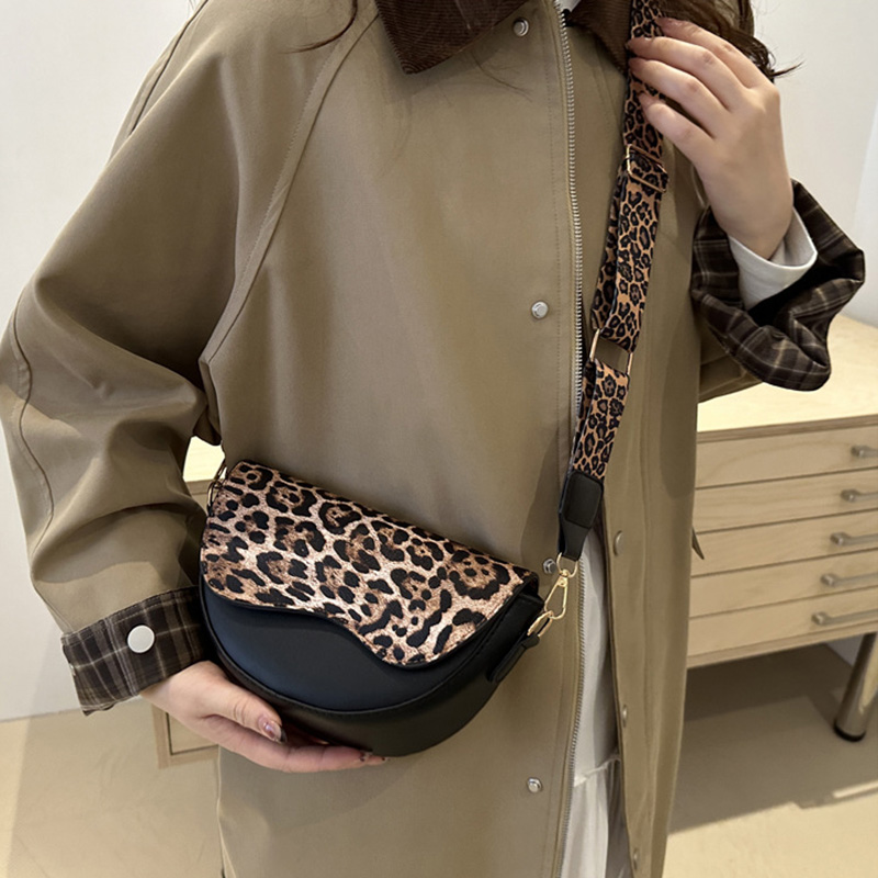Crossbodytassen met brede band en luipaardprint voor dames, modeontwerper schoudertas voor dagelijks gebruik, veelzijdige dameshandtassen