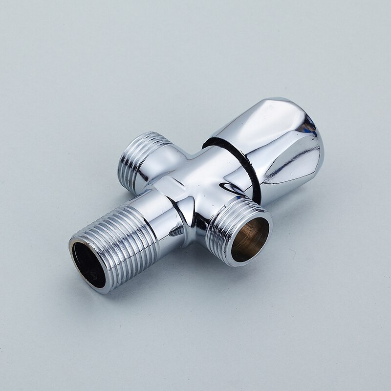 Sliver Three Waterways Switch Cold Water Angle Valve Faucet Torneira Faucet Accessories Kitchen Chrome Angle Stop Valve
