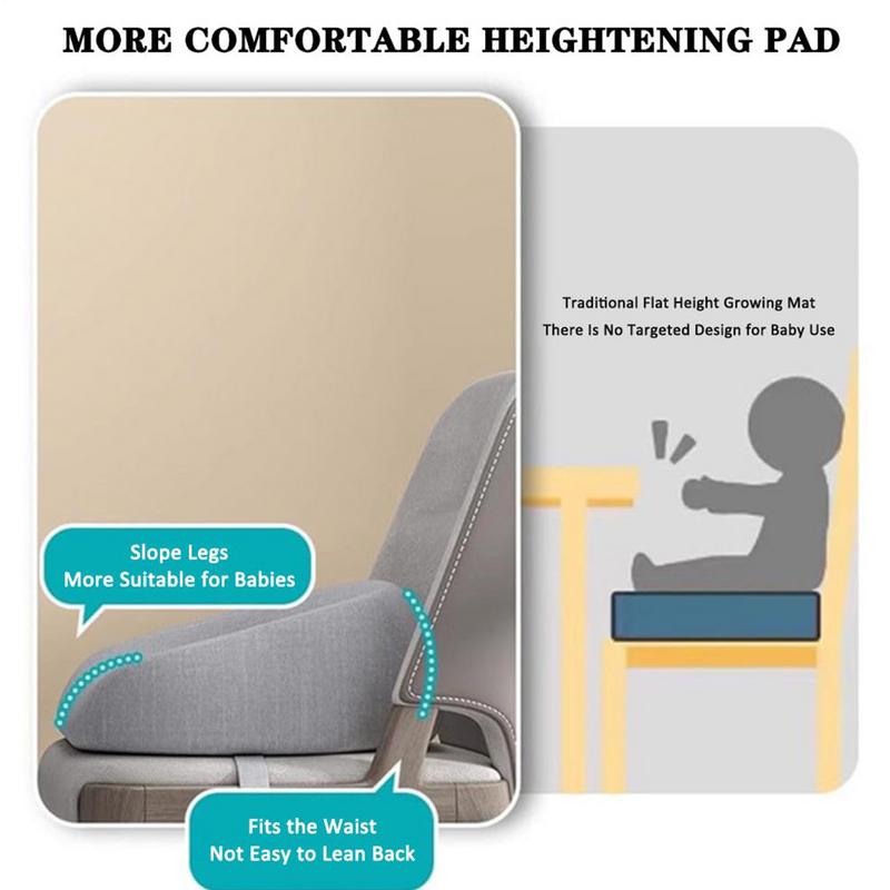 Coussin de siège rehausseur carré en coton pour bébé et enfant, tapis rehausseur pour chaises de salle à manger avec sangles