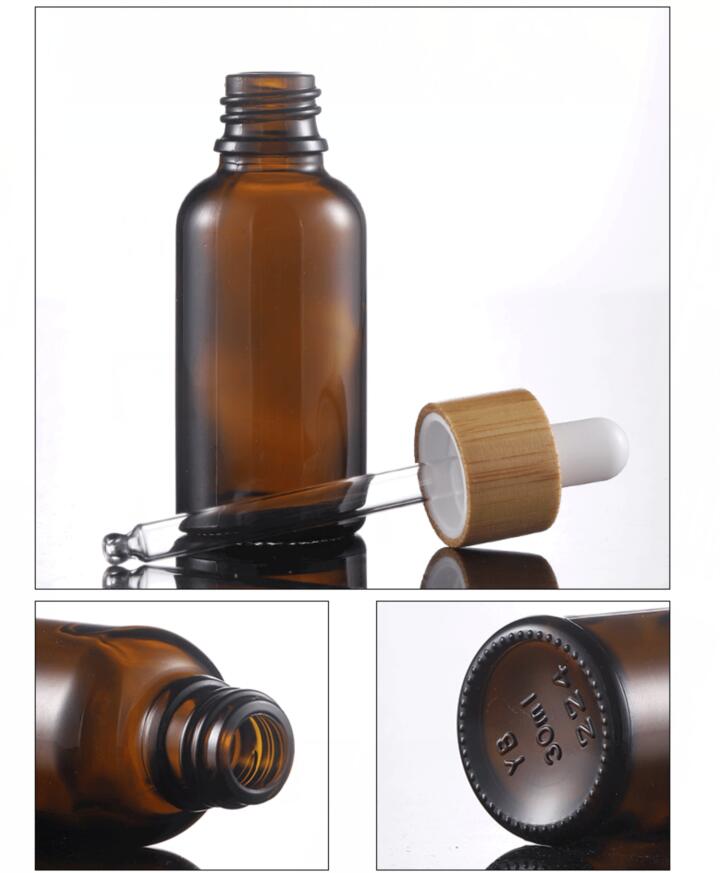 15Pcs 5 -100Ml Etherische Olie Fles Bruine Glazen Dropper Container Vrouwen Cosmetische Lege Pot Hervulbare Lege Dropper flessen