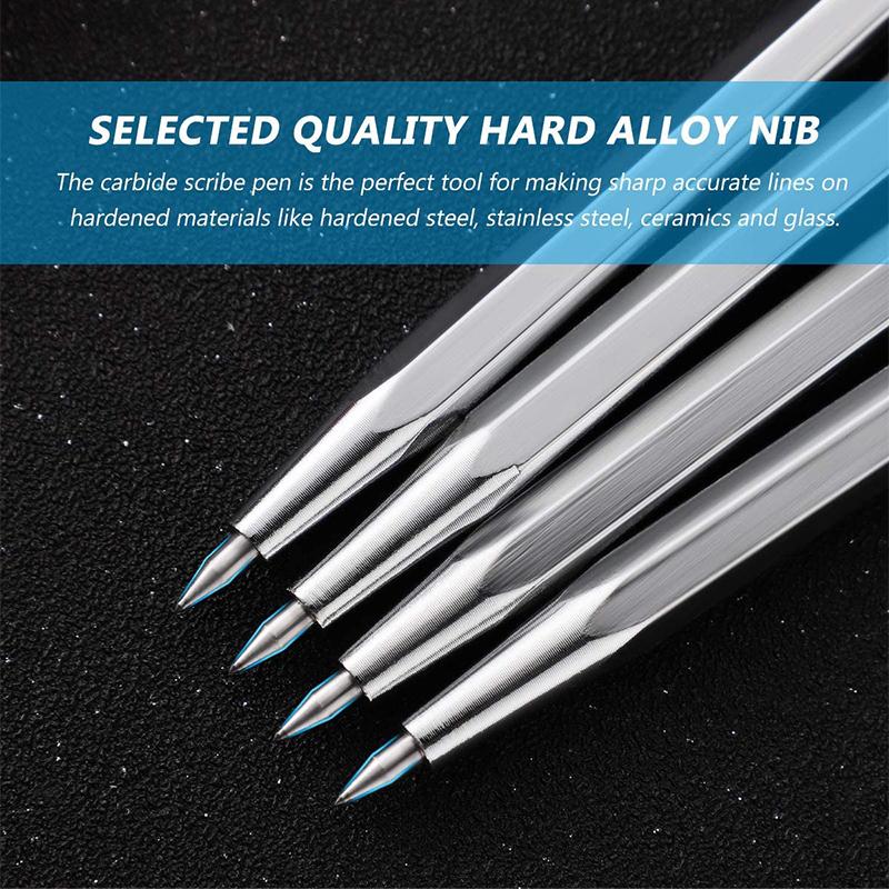Rotulador de vidrio con placa de Metal, marcador de letras para cortar azulejos duros, cortador de acero de tungsteno, piedra de Metal, herramientas de grabado de aluminio: Sliver 2pcs