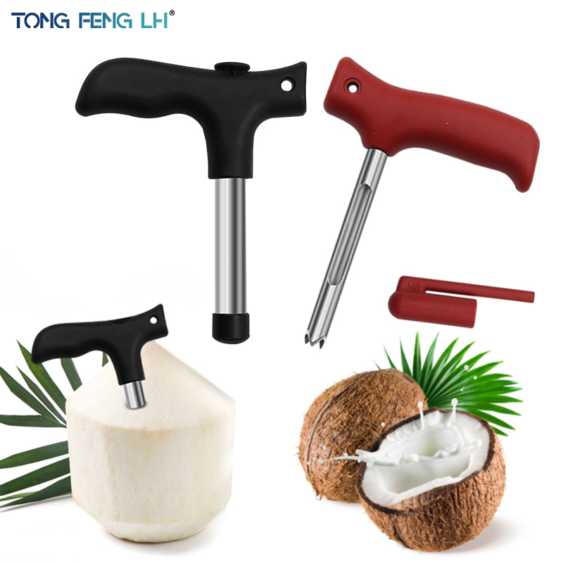 Strumento per aprire la noce di cocco Coltello per perforazione aperta per frutta in acciaio inossidabile Gadget per cocco Accessori da cucina Taglio a foro aperto
