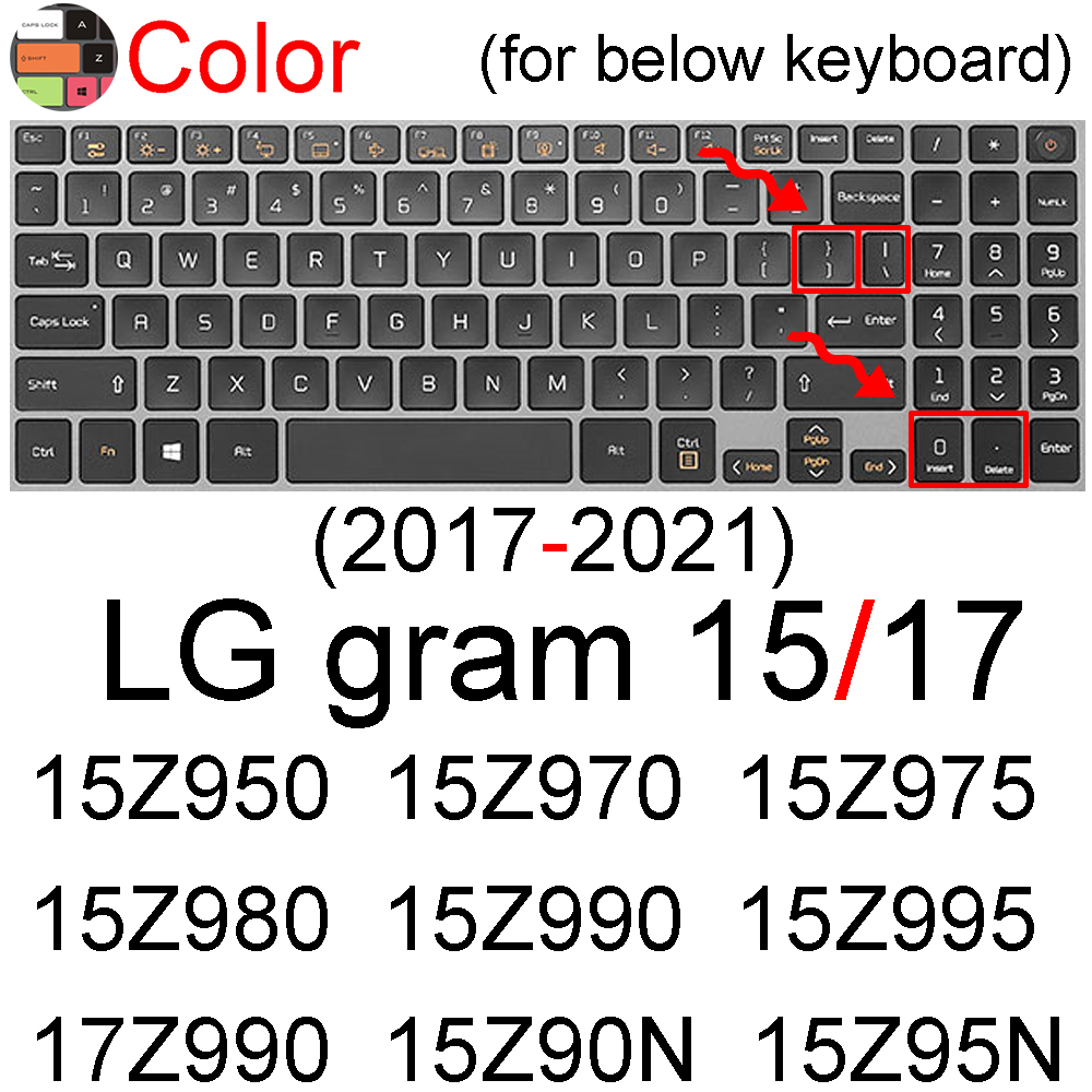 Funda de teclado para LG gram, Protector de silicona para PC Ultra, 15, 15Z950, 15Z970, 15Z975, 15Z980, 15Z990, 15Z995, 15Z90N, 15Z95N, 15,6: Color gram 15 17