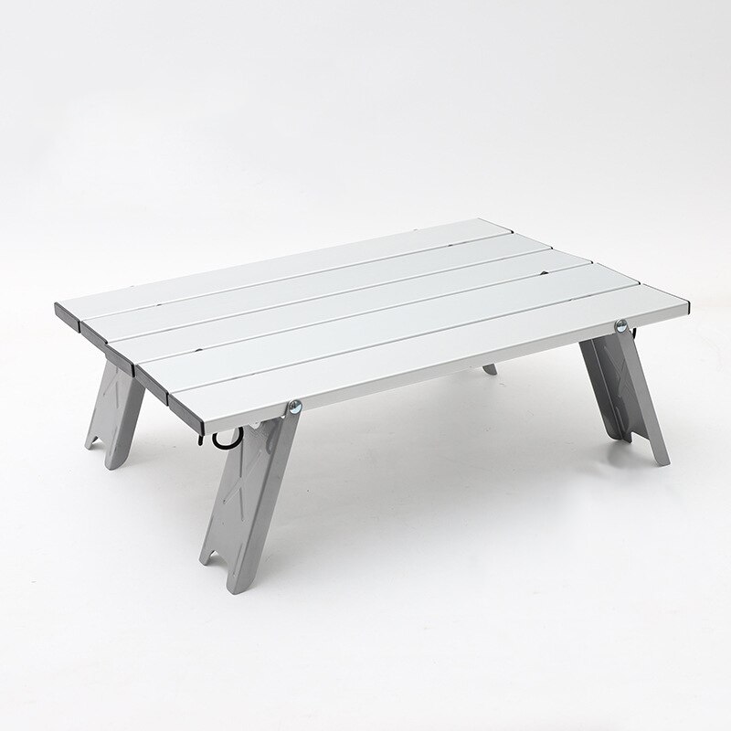 Outdoor Camping Mini Portable Table Foldable Aluminum Camping Hiking Table Travel Picnic Table: silver