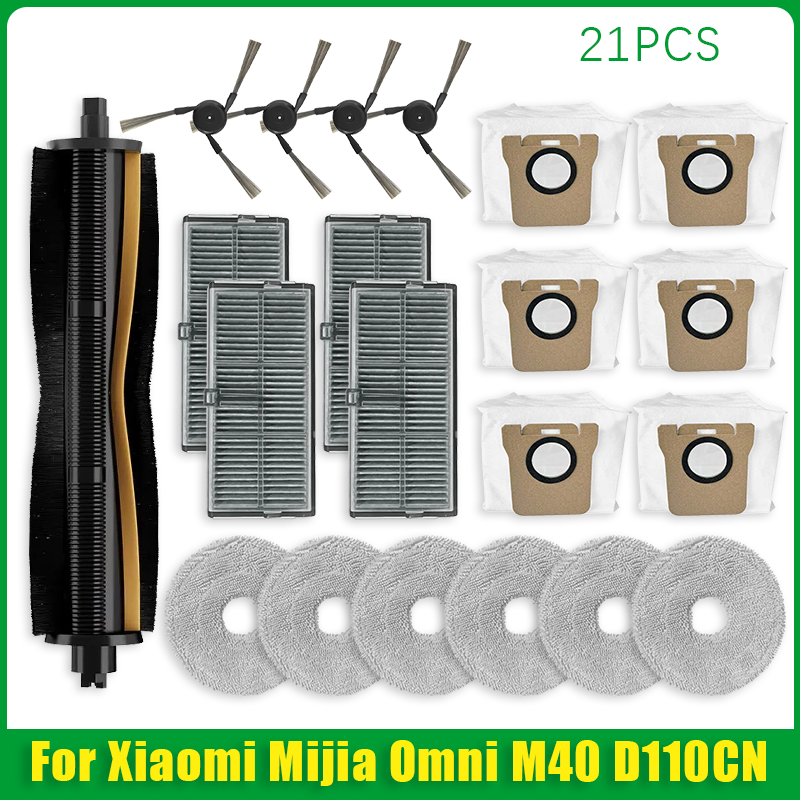 Compatible For Xiaomi Mijia Omni M40 D110CN Replacement Parts Main Side Brush Hepa Filter Mop Cloth Dust Bag Accessories: MULTI