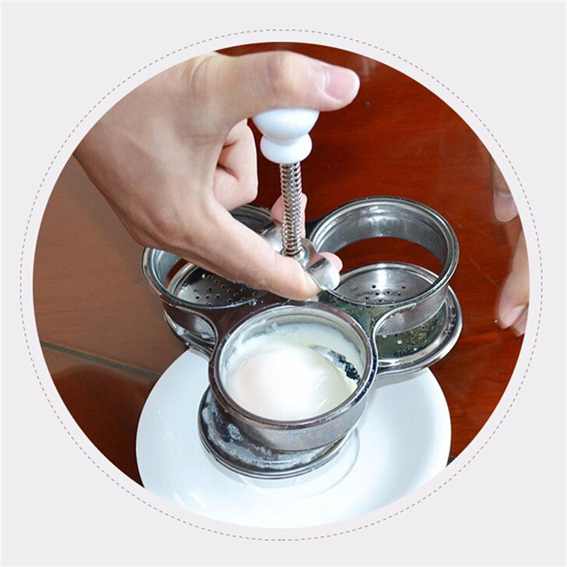 2 Stuks Drie Rooster Rvs Ei Pocheren Fornuis Pot Stoom Mand Voor Kookplaat Ei Koken Voor Keuken Ei Gereedschappen (Zilver)