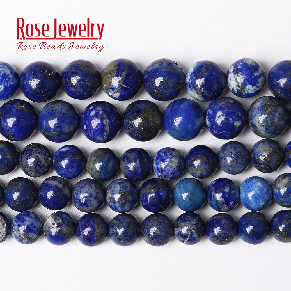 Natural Stone Real Lapis Lazuli Round Loose Beads 15" Strand 4 6 8 10 12 MM Pick Size For Jewelry Making Bracelet