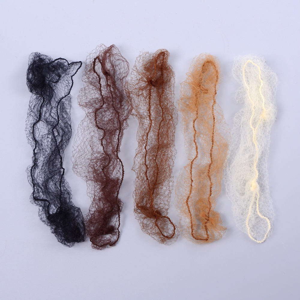 whole 30pcs hairnet 5mm nylon hair nets invisible disposable hair net 20inch five colors mix 30pcs/color beard cover