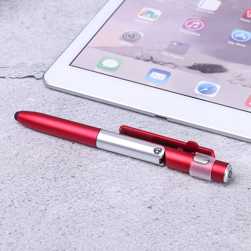1PC Multi-function Foldable Touch Screen Pen LED Light Mobile Phone Stand Stylus Pencil Capacitive Pen Smartphones Accessory