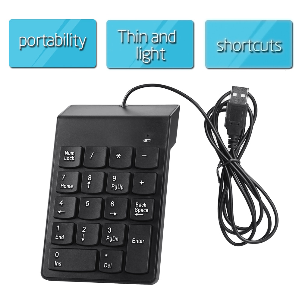 USB Number Pad Numpad Numeric Keypad 18 Keys Keyboard For Laptop Deskto PC