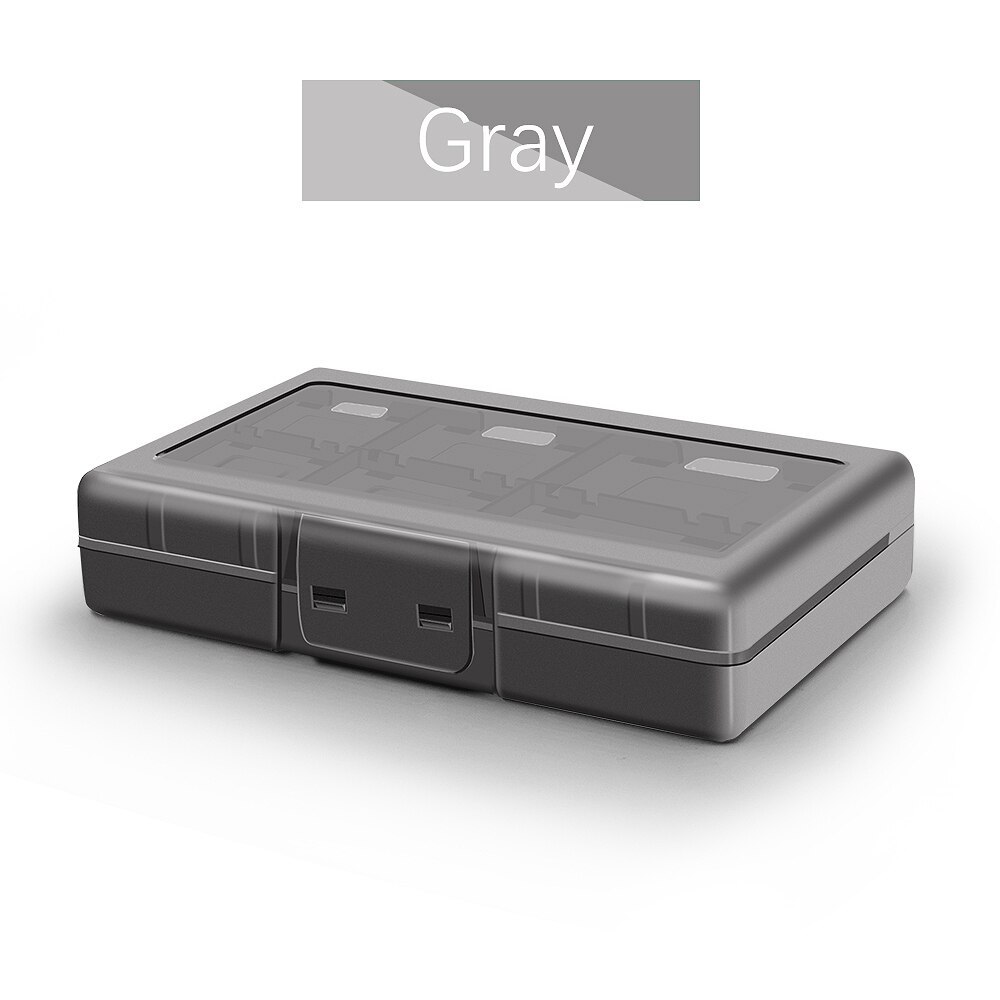 Game Card Opslag Houder Case Voor Nintend Schakelaar En Lite 24 Cartridge Slots Game Card Opbergdoos Voor Micro Sd geheugenkaarten: 24 in 1 Grey