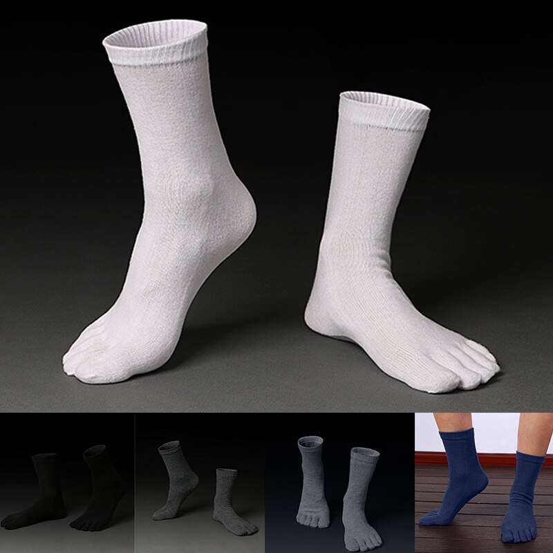 1 Pair Summer Breathable Men's Cotton Toe Socks Pure Sports Basketball Five Finger Socks