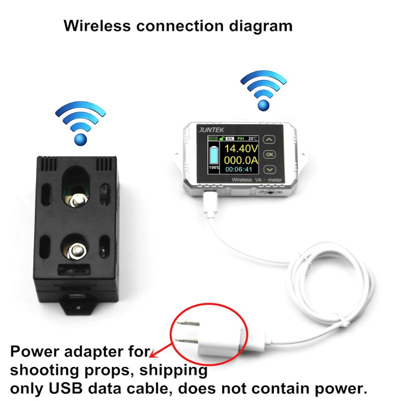 DC 120V 50A~300A Wireless Ammeter Voltage KWh Watt Meter Car Battery Coulometer