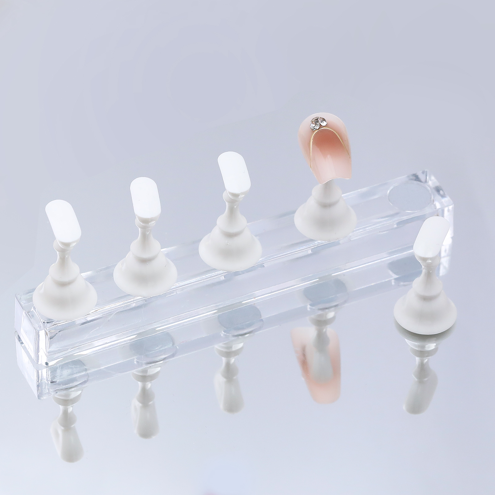 5/30 stks/set Magnetische Nagelhouder Valse Nagel Tip Oefenstandaard Kristallen Basishouder Nail Art Display Voor Kunstsalon DIY & Praktijk: Licht Geel