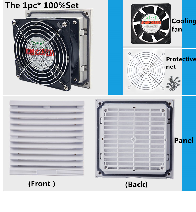 Double Ball Bearing Fan Ventilation Filter Set Grille Louvers Blower Exhaust Ventilation System Fan Filter With Fan