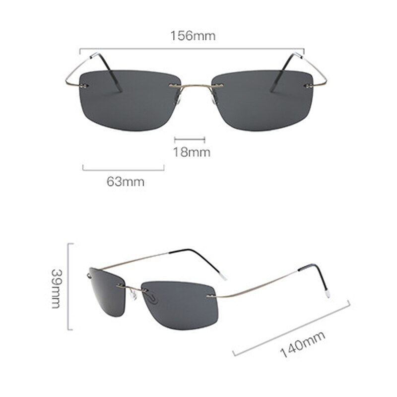 Frameless Pure Titanium Ultra Light Anti Fatigue Driving Mirror Polarized Sunglasses Sunshade I Key Buy