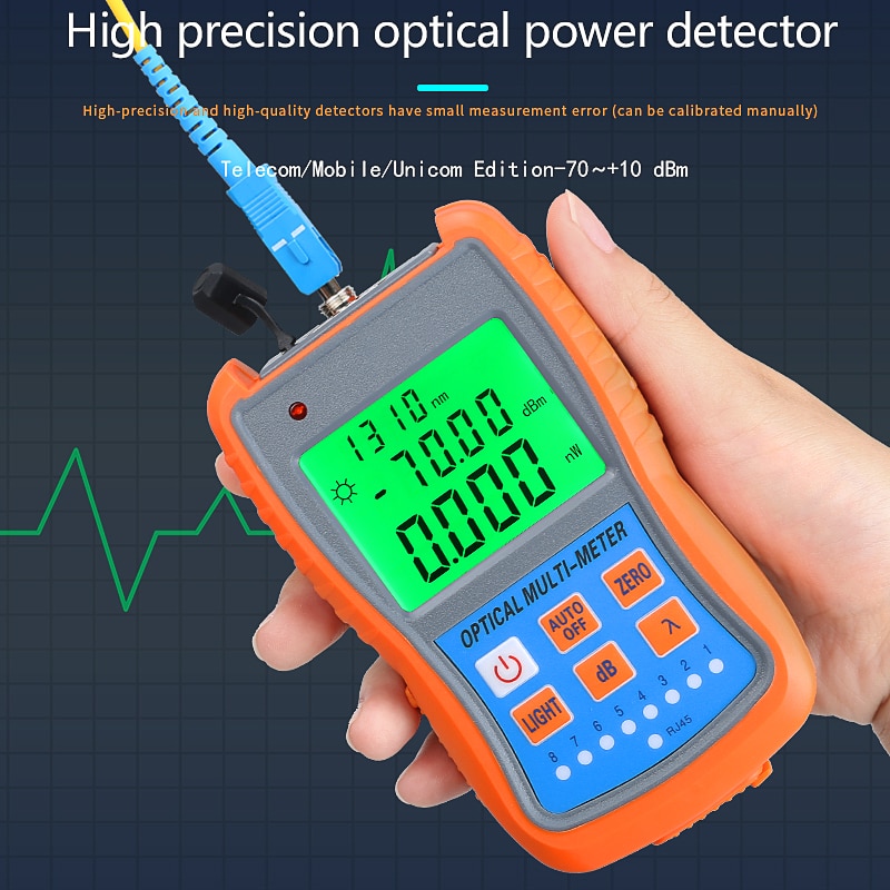 Ftth Mini Optische Power Meter AUA-G70A/50A Opm Glasvezel Kabel Tester -70dBm ~ + 10dBm Sc/fc/St Universele Interface Connector