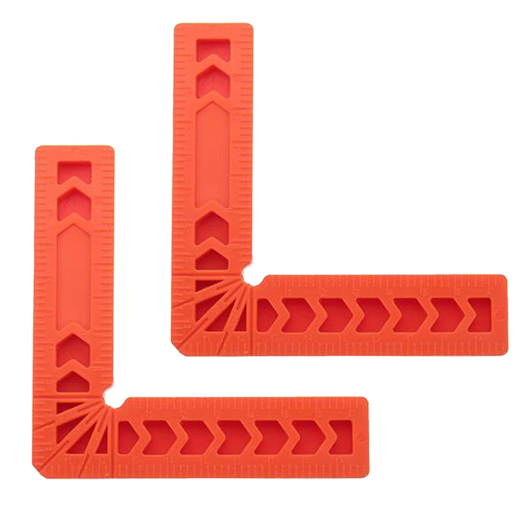 2pcs 90 Deg L Shape Square Right Angle Clamps Corner Clamping Ruler Plastic 3''