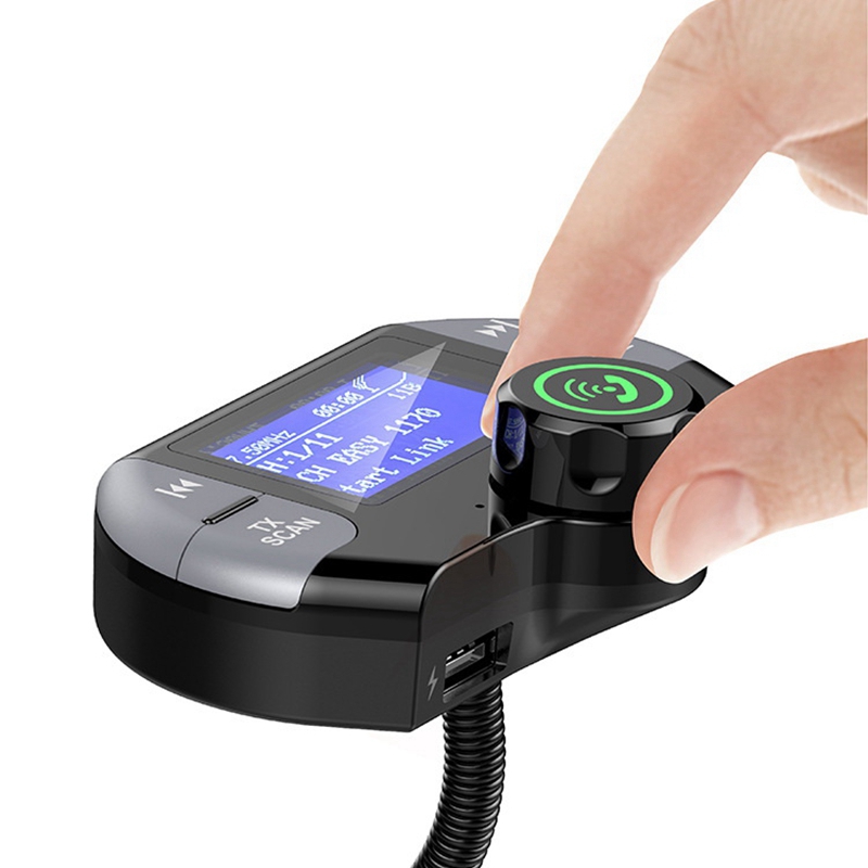 Car DAB Tuner Bluetooth 4.2 FM Transmitter Digital DAB Radio Aux Stereo Music Adapter USB Charger Support TF Card U-Disk