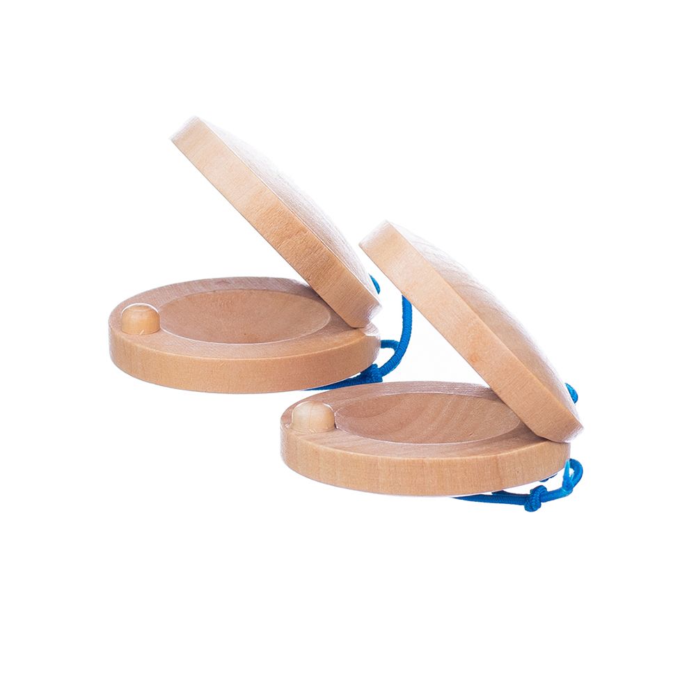Castanets de madera de percusión, instrumento Musical educativo, desarrollo intelectual del niño, capacidad de escucha, 1 ud.