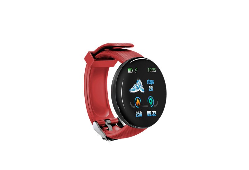 Waterdichte sporthorloge voor mannen en vrouwen, bloeddrukmeter en hartslagmeter voor ios en android, merkhorloges voor koppels: Rood