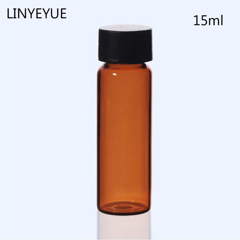 Flacon d'huile essentielle de bouteille d'échantillon de 15ml avec le bouchon à vis de tampon intérieur de PE bouteille de laboratoire de chimie de Tube à essai en verre 10 pièces/pack