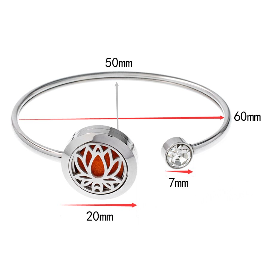 20mm 316L stainless steel Magnetic Aromatherapy locket Essential oil diffuser bangles bracelet free 10pcs pads