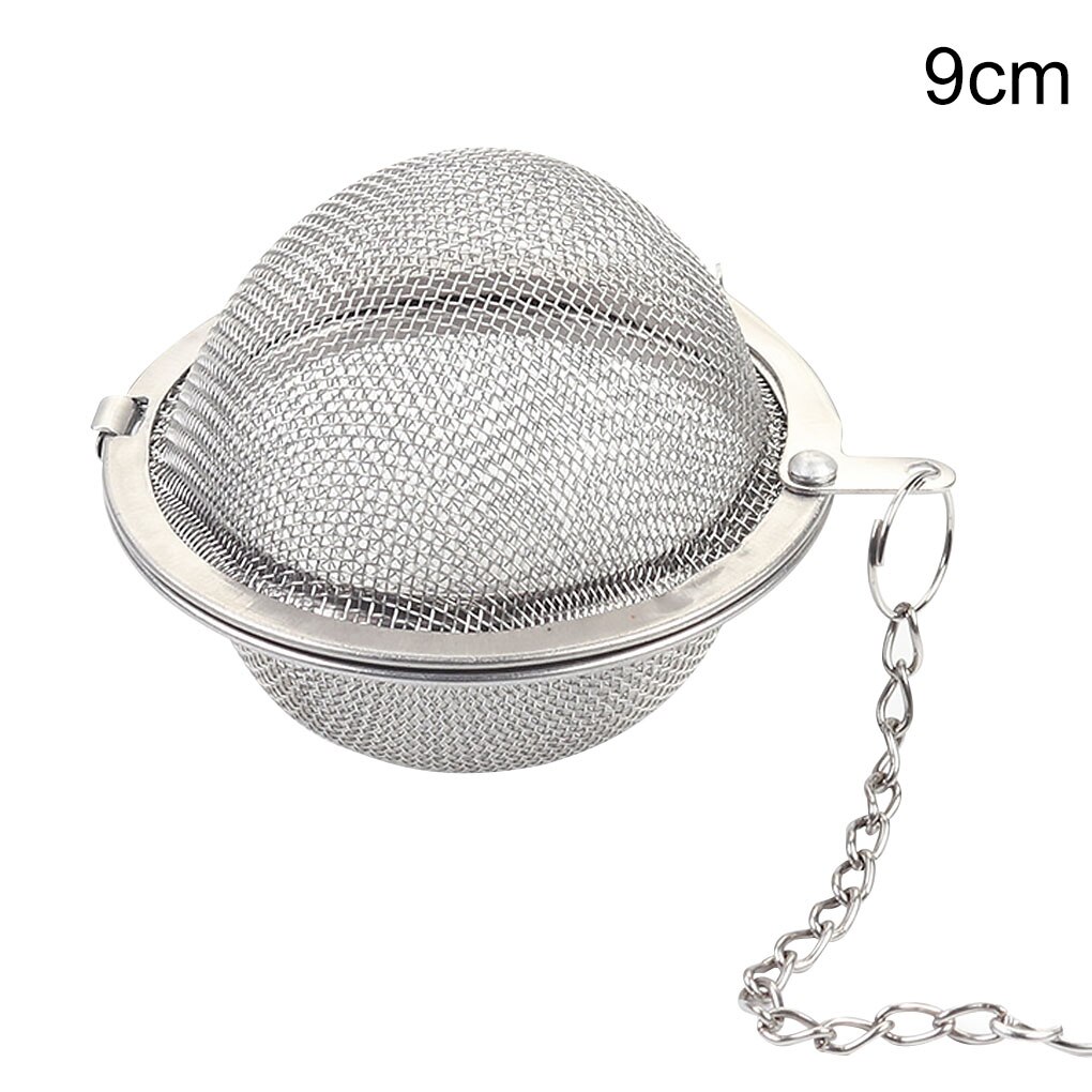 Stainless Steel Mesh Tea Ball with Chain Tea Infuser Strainers Interval Diffuser for Drain Rinse Coffee Rice: 9 cm