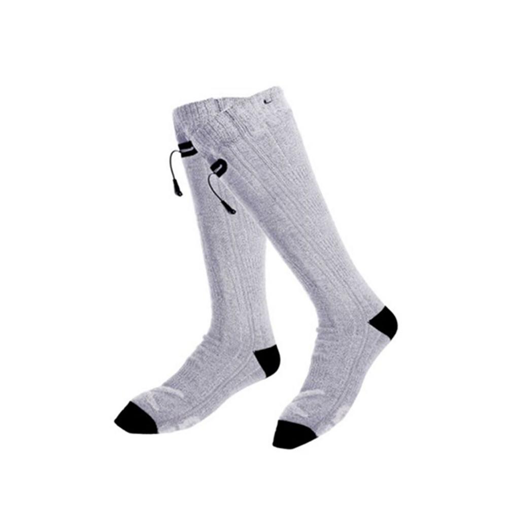 Calcetines calefactables eléctricos con USB, batería de 4000mAh, 3 niveles de temperatura ajustables, calcetines de calefacción para exteriores, senderismo, ciclismo y esquí: Gray