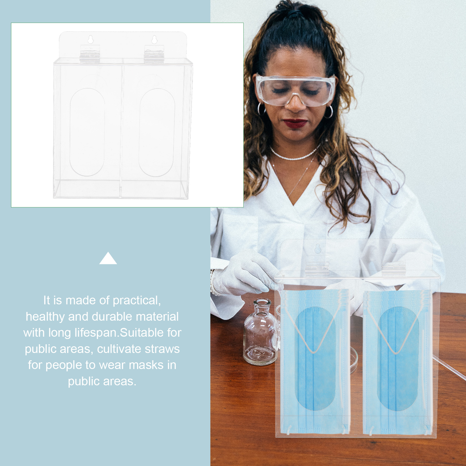 Acrylic Mask Box Disposable Mask Holder Clear Face Mask Dispenser Wall Mounted Mask Holder