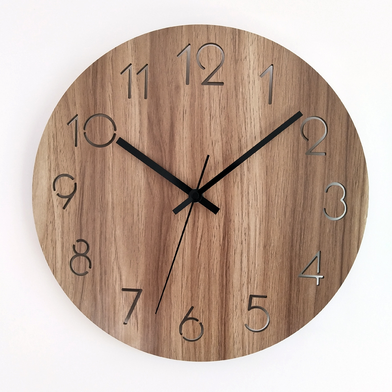 nordisch Große Wanduhr Zauberstab Uhr Holz Moderne Wohnzimmer Schlafzimmer Stille Gelb Uhren Büro Küche Pendule Wandbild Dekor Saat
