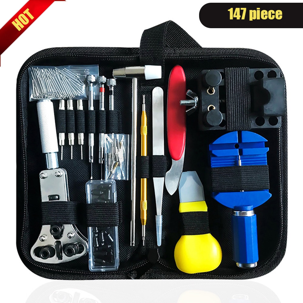 147pcs/set Watch Repair Tool Kit Watch Case Opener Link Remover Screwdriver Repair Tools Kit Watchmaker Tools