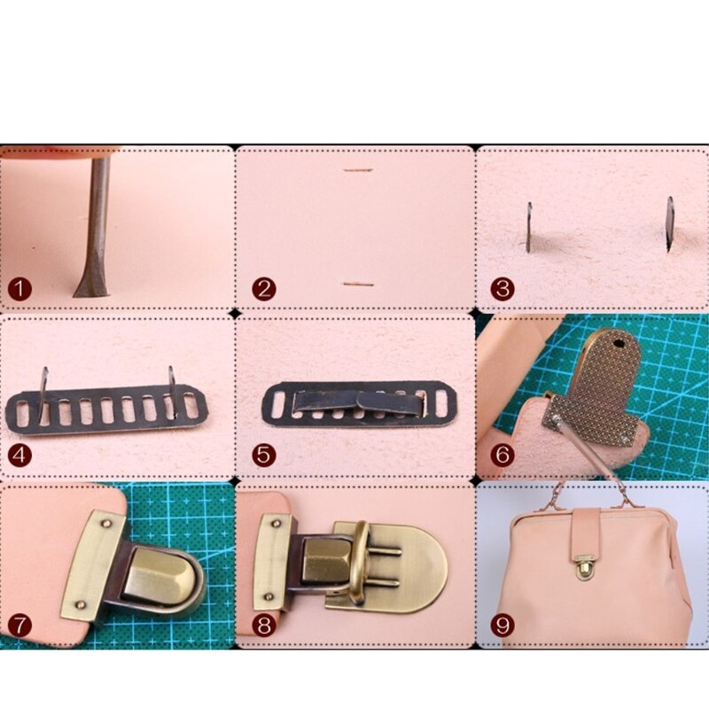 Fermoir métallique à serrure tournante, pour bricolage, sac à main, artisanat, matériel, fermetures de sacs