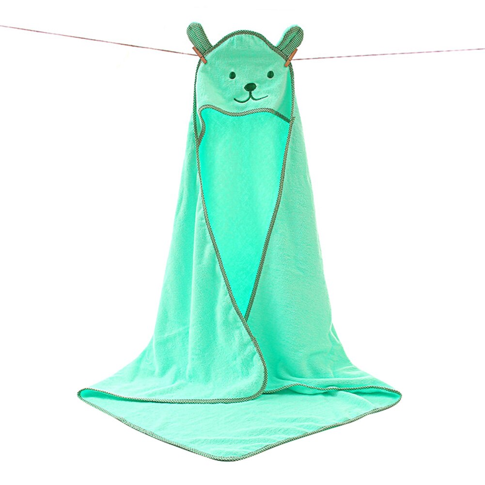Baby hætteklædt badehåndklæde med store ører blød tyk bomulds badedragt til piger og drenge spædbørn godt valg baby shower: Grøn