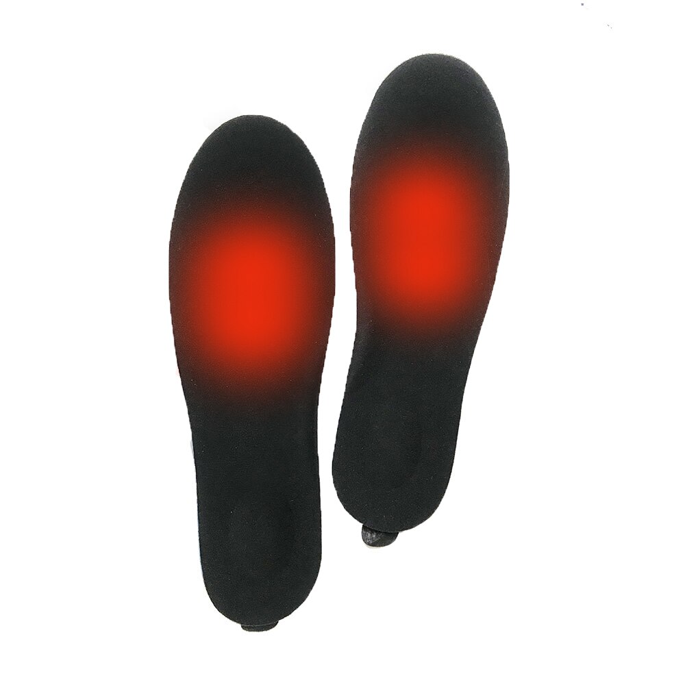 2000 mah unisex oppvarmede innleggssåler oppladbare batteri varme innleggssåler utendørs sport støtdemping kutte varme innleggssåler: Svart / Eur 35-40