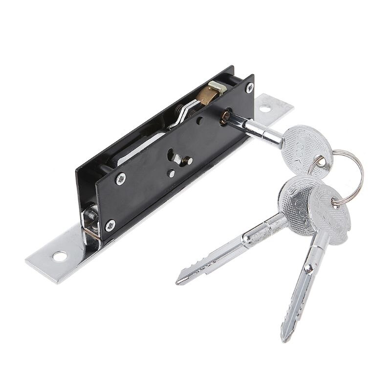 Duurzaam Aluminium Schuifdeur Haak Lock Cross-Vormige Sleutel Bolt Sloten Voor Ingelijste Glazen Deur