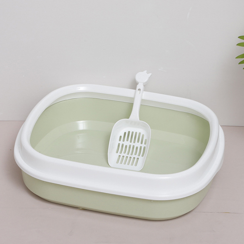 Large Cat Litter Box Semi Enclosed Cat Litter Basin Cats Toilet Odor Proof And Splash Proof Cats Litter Basin Pet Products: Green