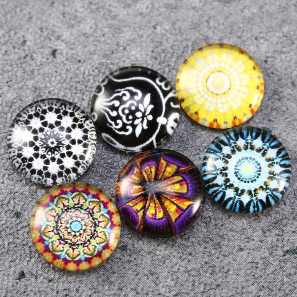 200pcs 12mm Mixed Round Mosaic Tiles for Crafts Glass Mosaic Supplies for Jewelry Making