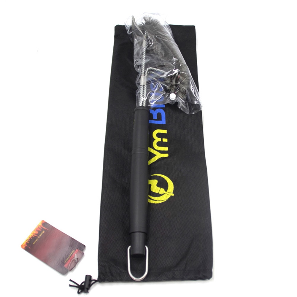 18 inch roestvrijstalen schraper bbq-grillreiniger drievoudige borstel met lange steel en antisliphandvat