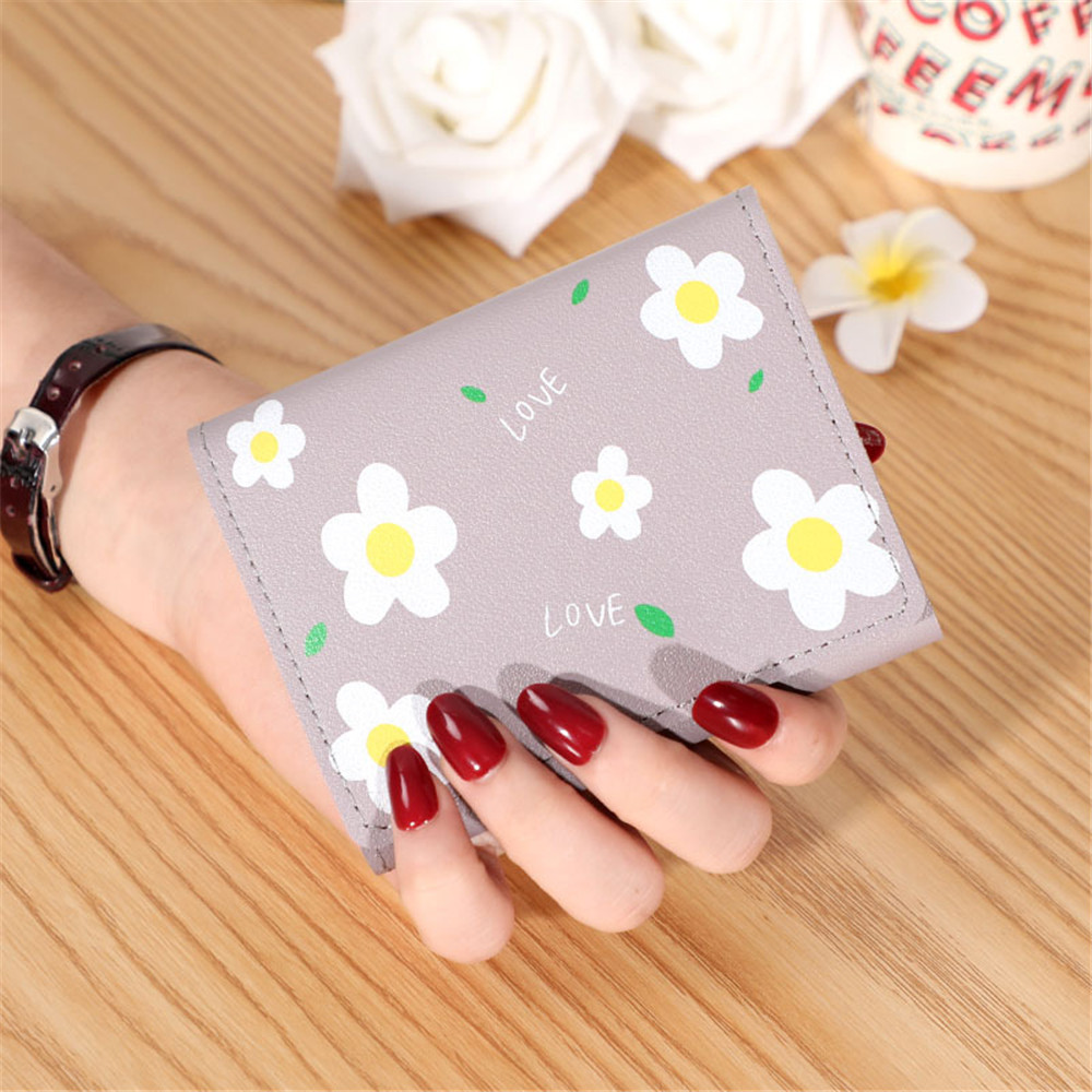 Porte-monnaie en cuir Pu pour femmes, joli porte-monnaie en forme de fleur, à loquet, porte-cartes: Purple