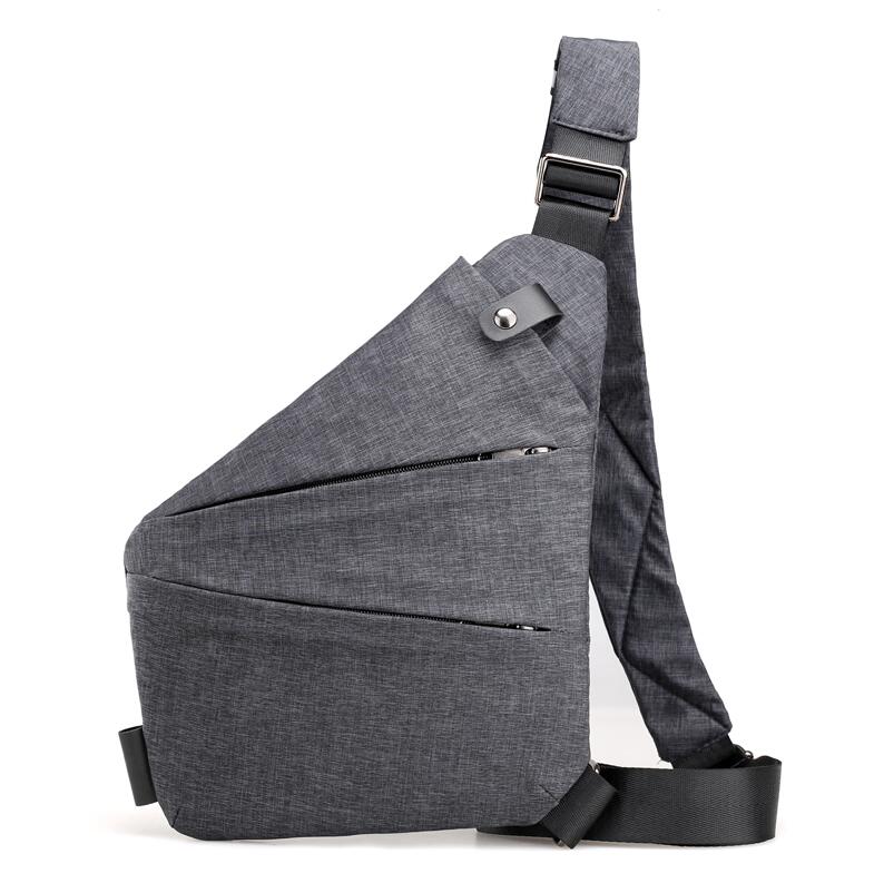 Kompakten Single Schulter Taschen Männer Frauen Wasserdichte Nylon umhängetaschen Männliche Umhängetasche Brust Pack Kühlen Motorrad Sling Tasche: Dunkles Grau