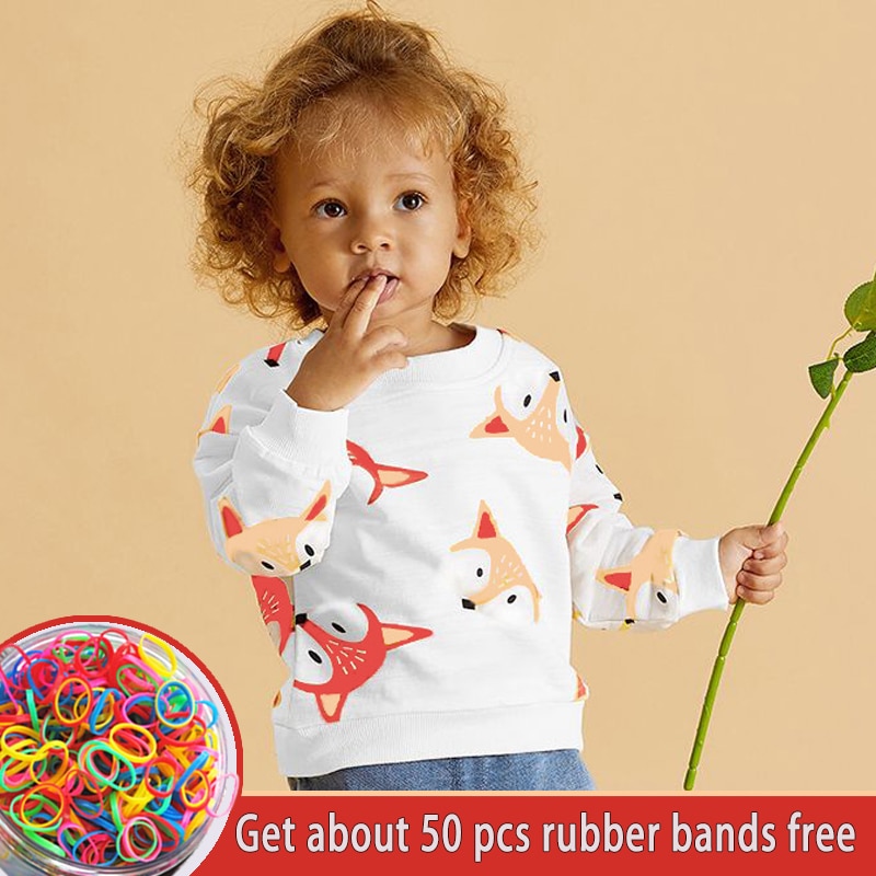 Jongens En Meisjes Sweatshirts Baby Kids Cartoon Vos Afdrukken Kleding Peuter Kinderen Vest Gebreide Katoenen Trui Voor Meisjes: 2001024white / 3T